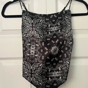 bandana tie back cami top - size large